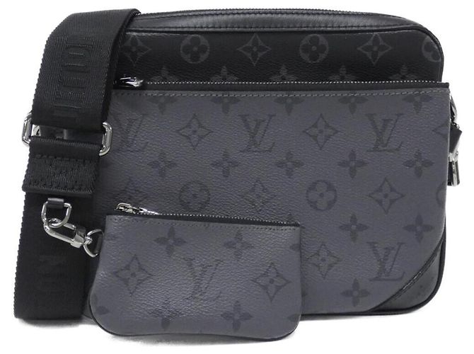Bolso de Hombro Trio Messenger Monogram Eclipse Reverse de Louis Vuitton Negro Gris