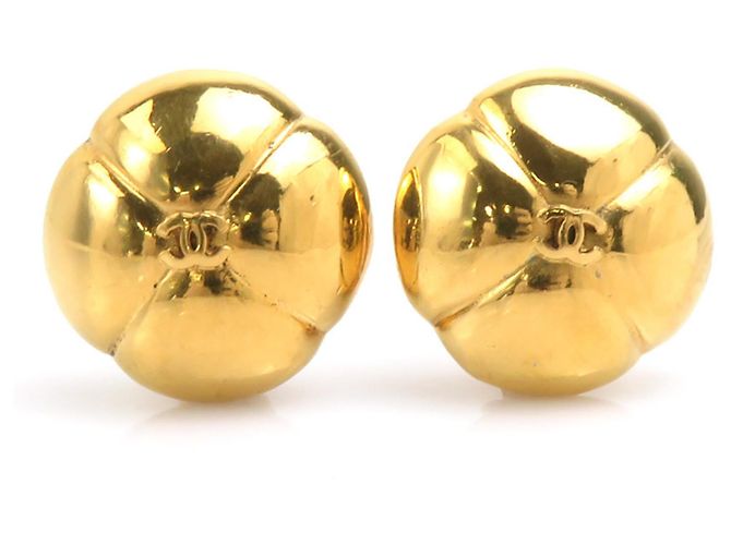 Orecchini in metallo dorato Chanel Coco Mark D'oro