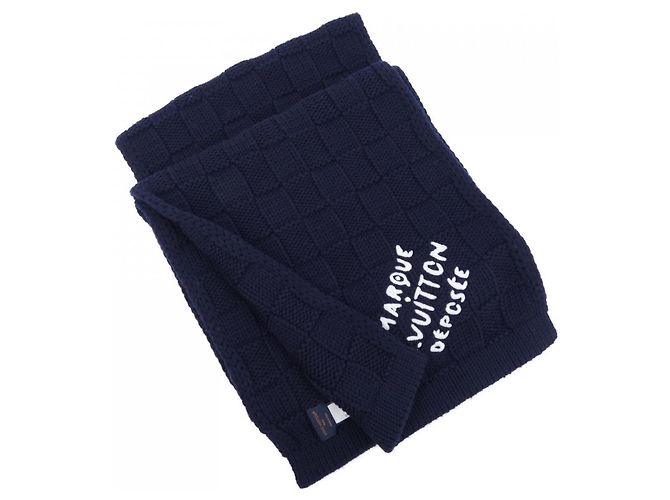 Sciarpa Snug Damier Louis Vuitton Blu navy