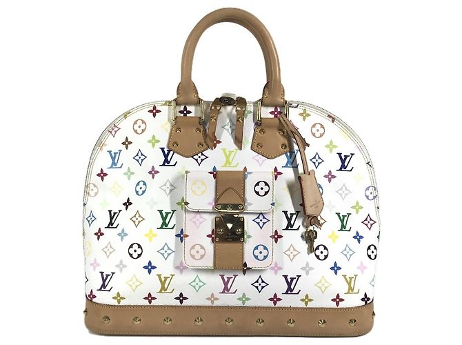 Louis Vuitton Monogramm Multicolor Alma GM Tote-Handtasche Weiß