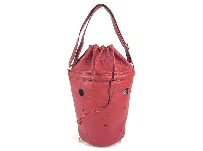 Bolso de Hombro Mainjoir con Flecos y Borlas de Hermès Roja