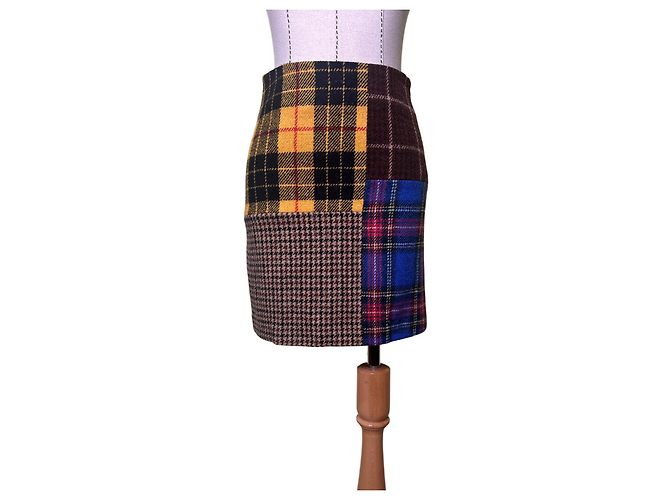 Weekend Max Mara Saia Mini Agoraio em Patchwork de Lã Multicor