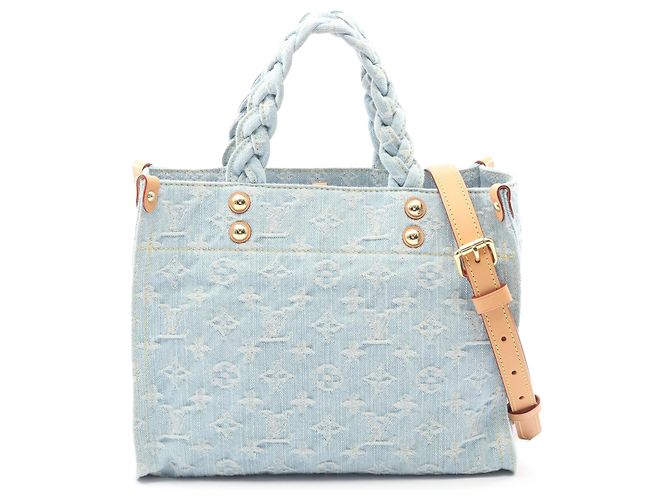 Borsa Louis Vuitton Monogram Denim Blu Let Go PM Blu chiaro