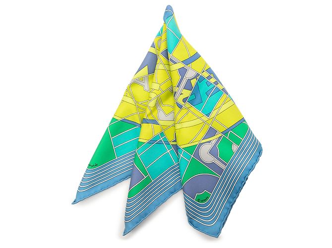 Hermès Blau Sport Taschentuch aus Seide