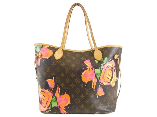 Sac à main Louis Vuitton Monogram Rose Neverfull MM Marron