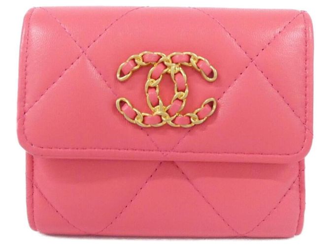 Chanel 19 Line AP0954 Tri-Fold Wallet Pink