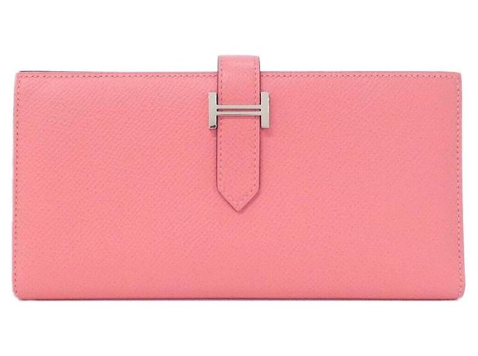 Hermès Cartera Larga Soufflé Bearn Hermes Rosa