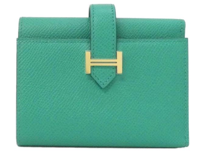 Cartera Bearn Combination de Hermès en cuero Epsom verde
