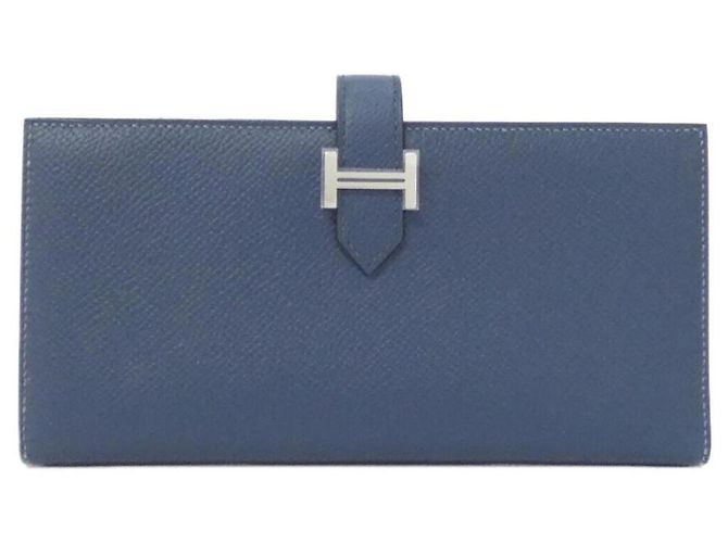 Portefeuille Long Bearn Soufflé Verso Hermès Bleu