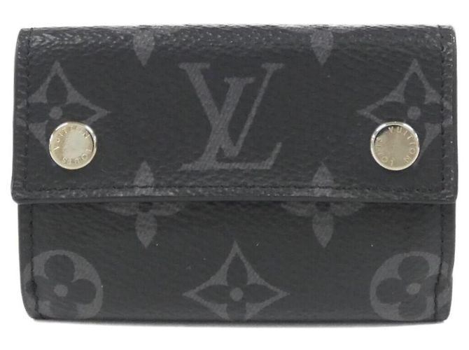 Louis Vuitton Monogram Eclipse Discovery Compact Wallet Black