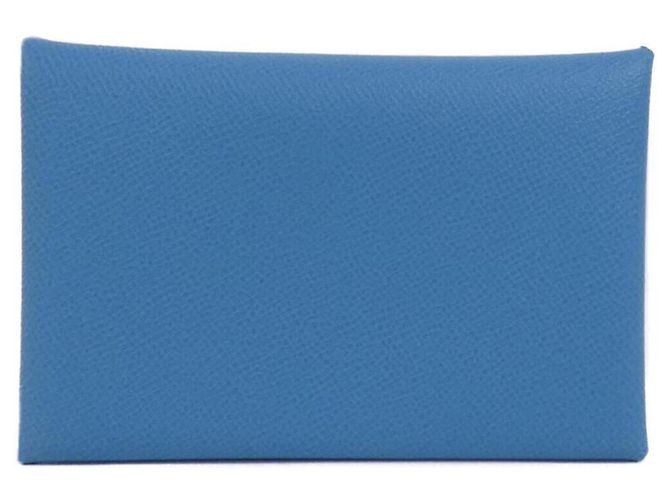 Hermès Hermes Calvi Business Card Holder Blue