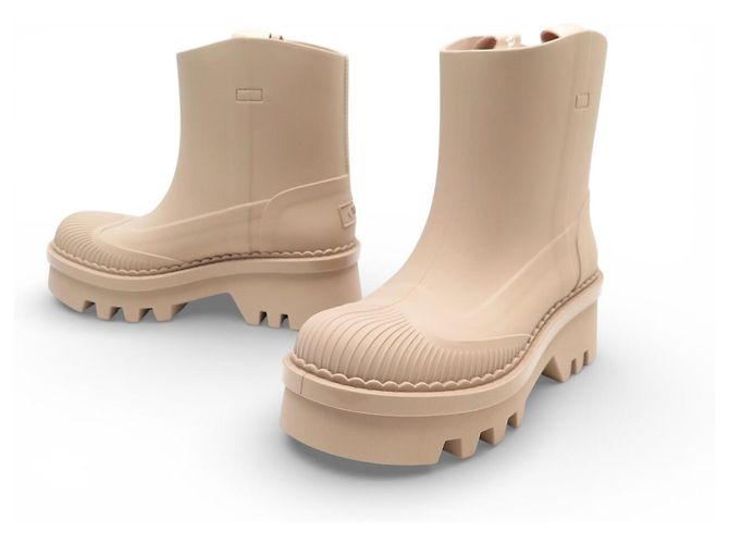 Chloé NUEVAS BOTAS DE LLUVIA CHLOE CHC23A904FP26G 37 BEIGE ROSA + CAJA