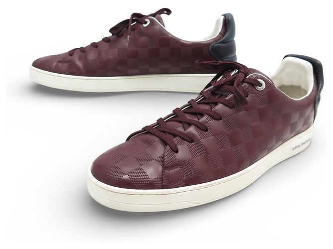 TÊNIS LOUIS VUITTON FRONTROW EM COURO DAMIER INFINI 11 45.5 Bordeaux