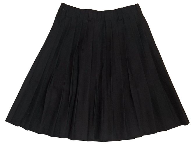 Autre Marque Gonna a pieghe nera in viscosa Blu scuro
