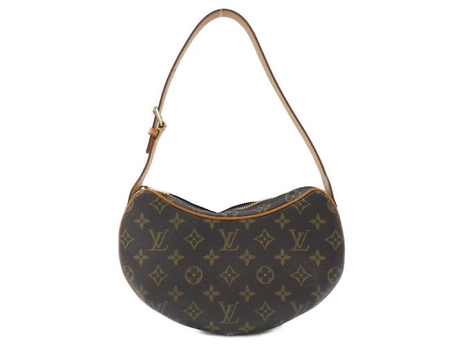 Borsa a Spalla Pochette Croissant Monogramma Louis Vuitton Marrone