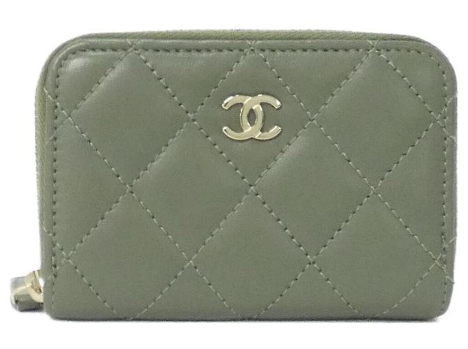 Chanel Timeless Classic Coin Case Khaki