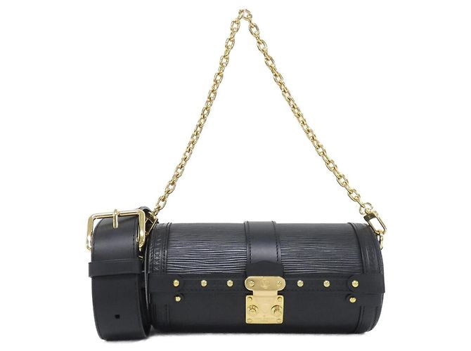 Bolso de Hombro Papillon Trunk Epi Louis Vuitton Negro
