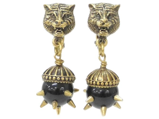 Orecchini a clip Gucci 457629 J1D89 Nero D'oro