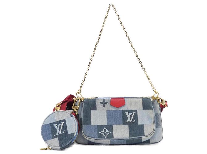 Multi Pochette Accessoires Monogram Denim Louis Vuitton Rot