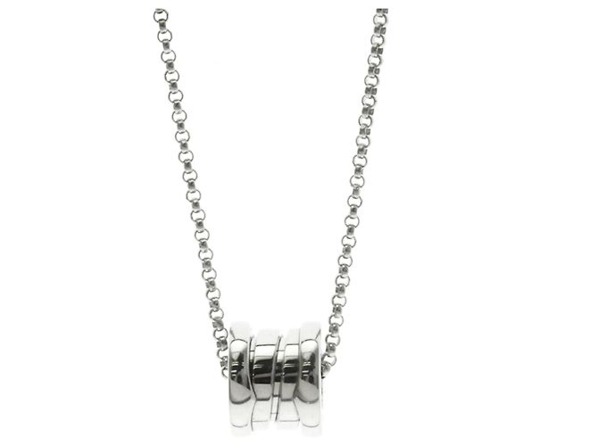 Bulgari Colar Pendente Bvlgari B.zero1 em Ouro Branco 18K Prata