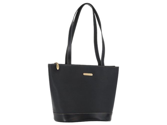 Borsa Tote in Pelle Nera e Oro Auth ka2760 di BURBERRY Nero D'oro
