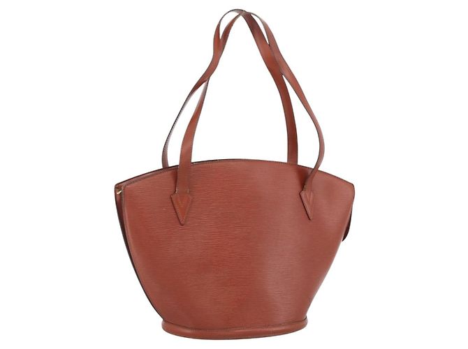 LOUIS VUITTON Bolsa de Compras Epi Saint Jacques Marrom M52263 LV Auth LNZ054