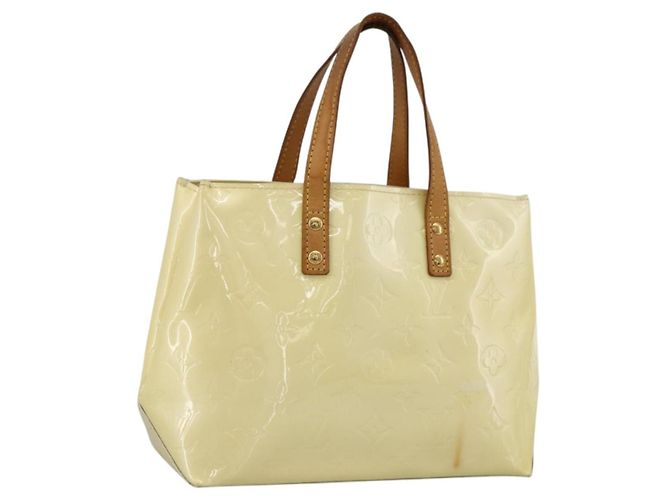 LOUIS VUITTON Handtasche Monogram Vernis Reade PM Perle M91336 LV Auth BA11033