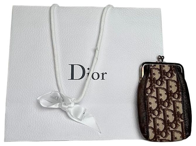 Vintage Dior Oblique Monogram Purse Beige Brown