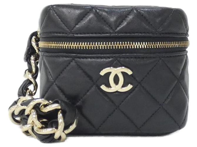 Schwarze Lammleder-Handtasche Chanel AP2803