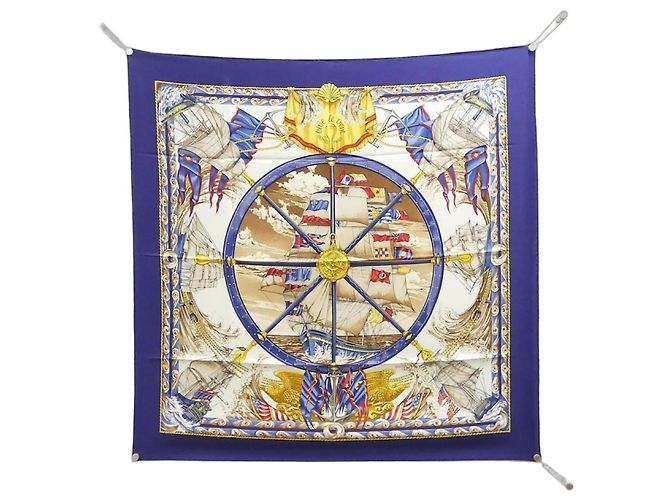 Silk In VIVE LE VENT Quadrat-Schal von Hermès Blau