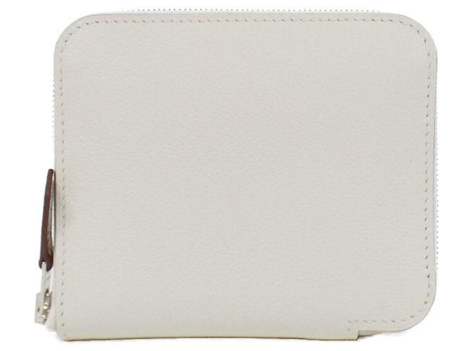 Hermès Hermes WILD Silk In Compact Wallet White Blue