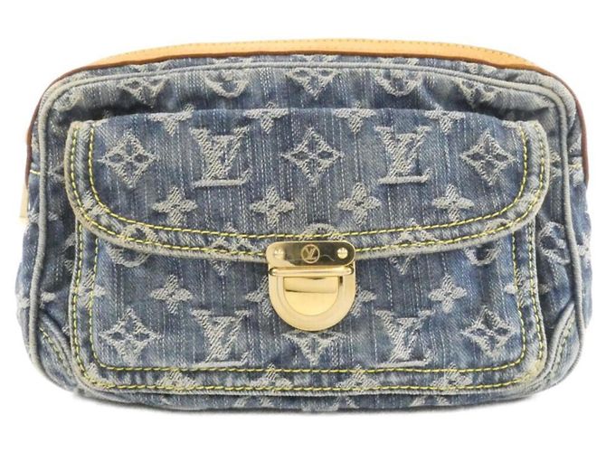Borsa a Spalla in Denim Monogram Louis Vuitton Blu