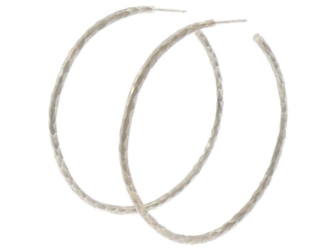 Tiffany & Co Orecchini grandi a cerchio martellati Tiffany Argento