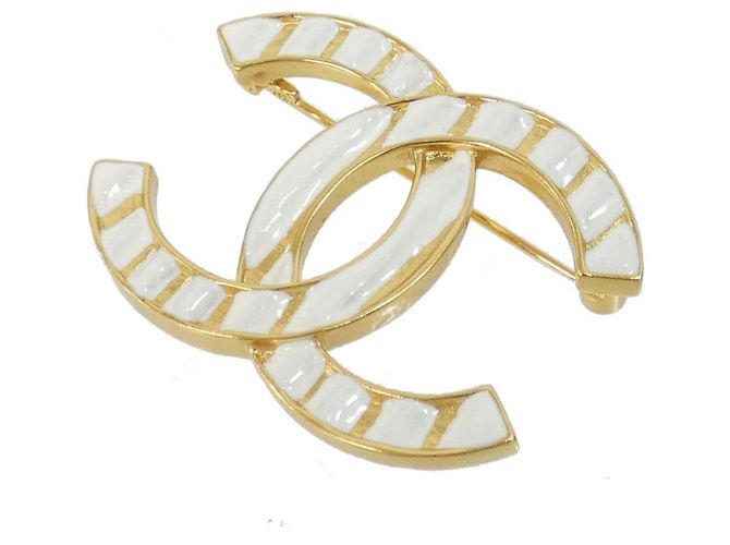 Spilla Chanel Oro e Bianco D'oro 