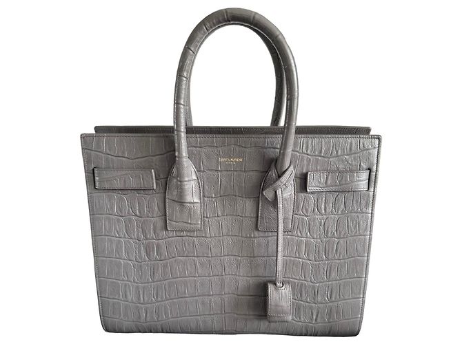 Sac de Jour small Saint Laurent Gris Bijouterie dorée