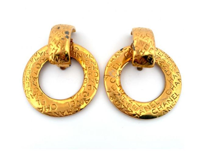 Orecchini a cerchio vintage Chanel D'oro