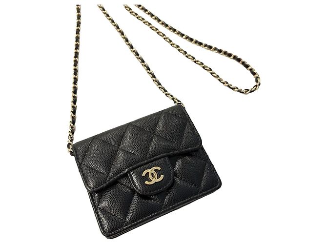 Timeless Chanel Matelassé Kettenbörse Schwarz