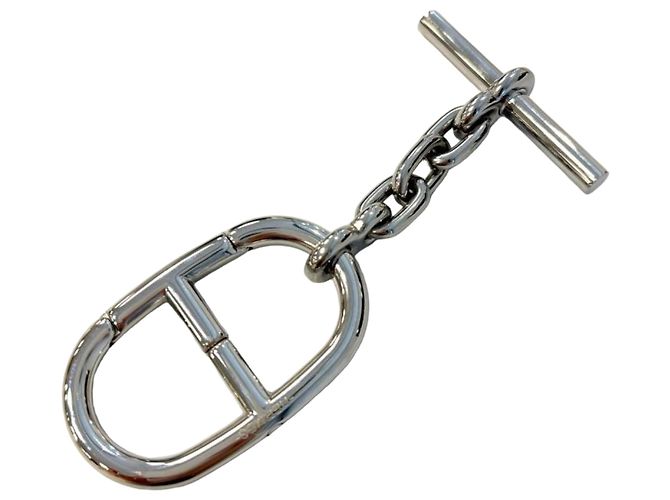 Hermès Hermes Chaine d'Ancre Silver Rhodium Charm Key Ring Silvery 