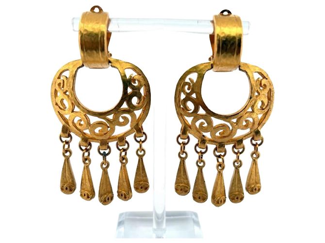 Orecchini a clip Coco Mark vintage 1995 di Chanel D'oro