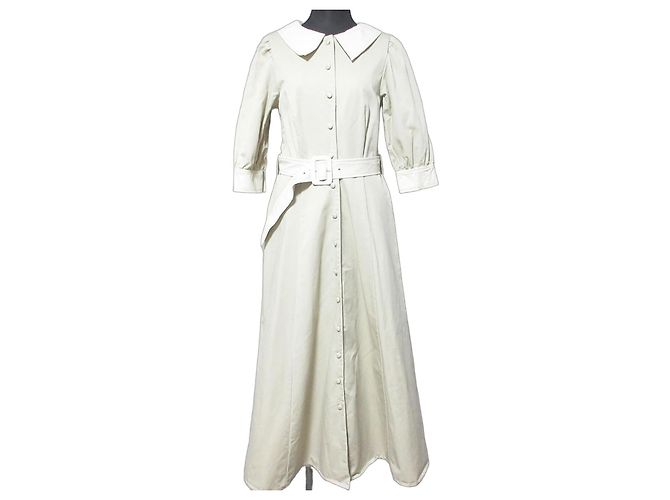 Autre Marque WILLSELECTION Farbblock Puffärmel Hemdkleid Beige