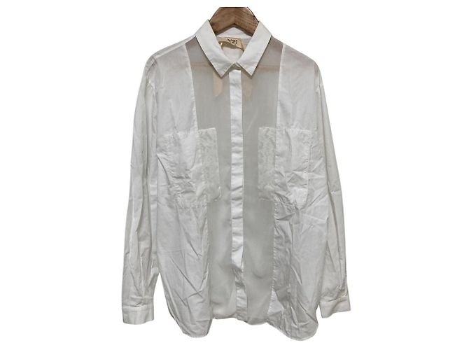 Autre Marque Camicia a maniche lunghe in pizzo N°21 Bianco