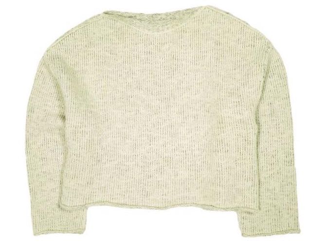 Autre Marque RBS Ray BEAMS Strickware mit Bootsausschnitt aus Slub-Mix Beige