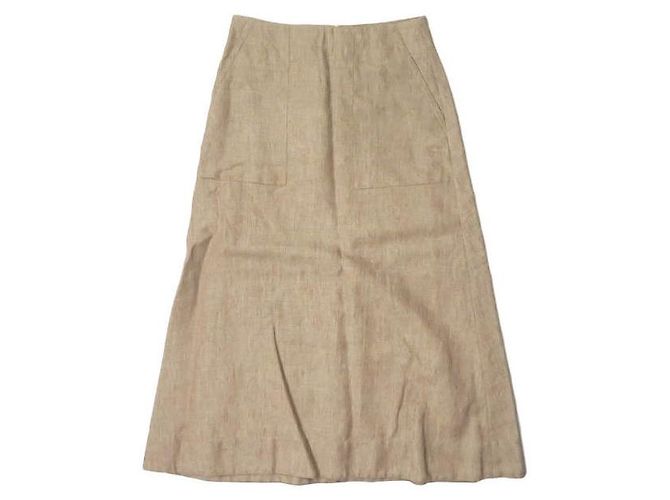 Autre Marque Gonna in lino, lana e seta Drawer Beige