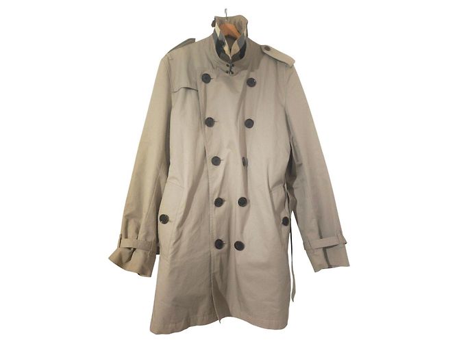 Impermeable Burberry Brit beige de algodón