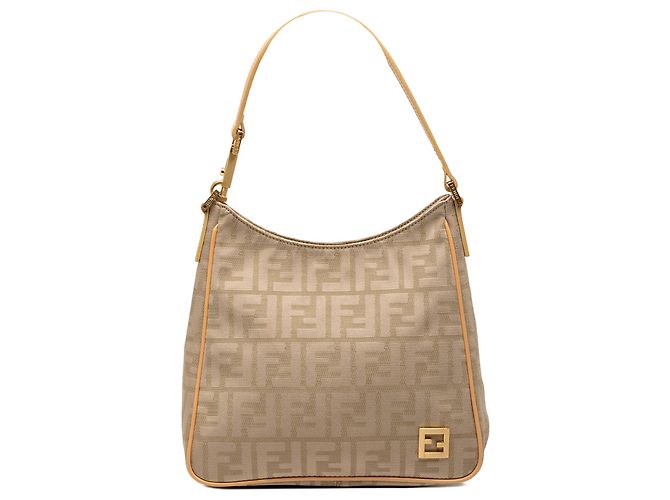 Fendi Brown Zucca Canvas Shoulder Bag Khaki