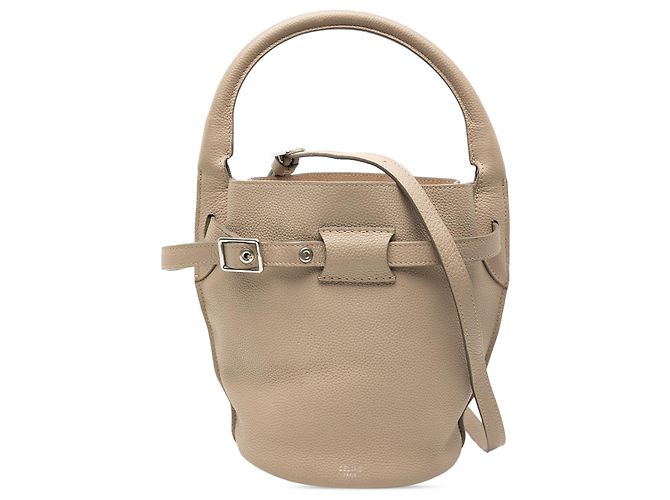 Céline Borsa grande a secchiello in pelle Nano beige di Celine