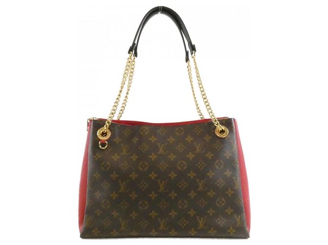 Louis Vuitton Monogram Surenne MM M43773 Shoulder Bag Brown Fuschia