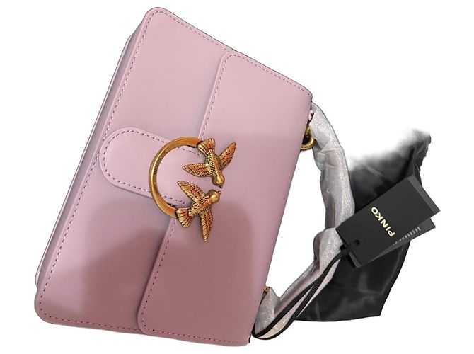 Bolsa transversal Pinko em couro lavanda 
