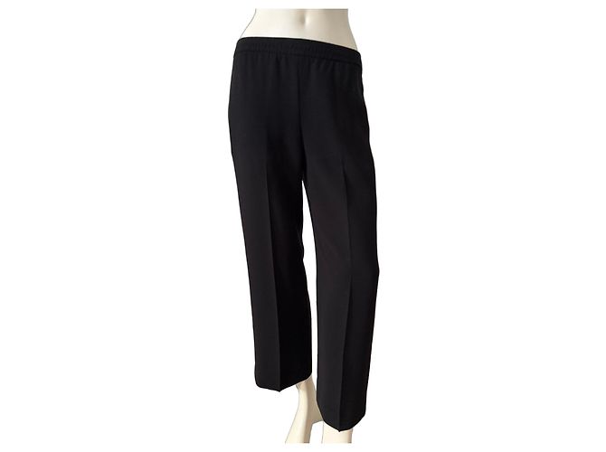 Calças de acetato e poliéster pretas Helmut Lang