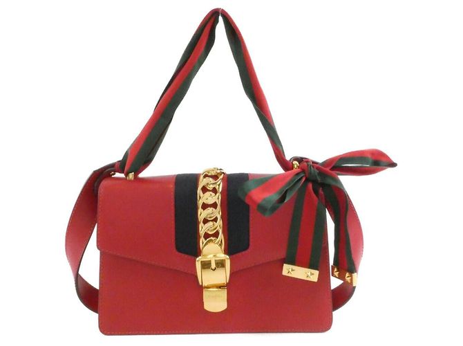 Bolso de Hombro Gucci Sylvie Roja